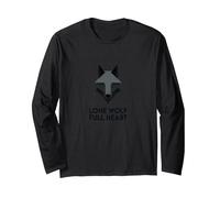 Lone Wolf Full Heart: Fierce Spirit Empowering Loners Long Sleeve T-Shirt, Adult Unisex, Black, XXL