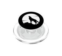 Lone Wolf Howling at the Moon Jackal Animal Gift Men Women PopSockets PopGrip for MagSafe