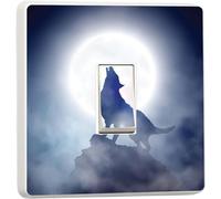 Lone Wolf Howling at The Moon Light Switch Sticker Cover (15484064) Wolf