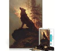 Lone Wolf Howling Teenagers 1000 Pieces Puzzle FreeTime Game Vivid Print Fun Challenge Christmas Surprise (38x52cm)