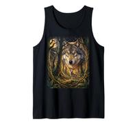 Lone Wolf Howling to The Moon Mystic Forest Wild Wolves Tank Top