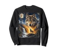 Lone Wolf howling to The Moon Mystical Mountain Wild wolves Sweatshirt