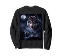 Lone Wolf howling to The Moon Mystical Mountain Wild wolves Sweatshirt