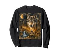 Lone Wolf howling to The Moon Mystical Mountain Wild wolves Sweatshirt