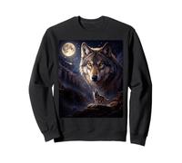 Lone Wolf howling to The Moon Mystical Mountain Wild wolves Sweatshirt
