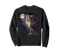 Lone Wolf howling to The Moon Mystical Mountain Wild wolves Sweatshirt
