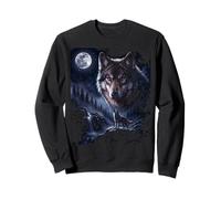 Lone Wolf howling to The Moon Mystical Mountain Wild wolves Sweatshirt