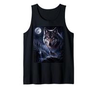 Lone Wolf Howling to The Moon Mystical Mountain Wild Wolves Tank Top