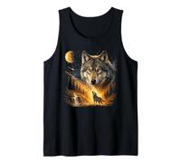 Lone Wolf Howling to The Moon Mystical Mountain Wild Wolves Tank Top