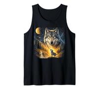 Lone Wolf Howling to The Moon Mystical Mountain Wild Wolves Tank Top