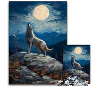 Lone Wolf Howling1000 Pieces Puzzle Gifts Impossible Jigsaw Puzzles for Adults Interactive Family Game Ideal Family Activity Game 1000 PCS(38x26cm)