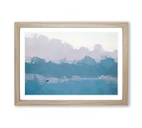 Lone Wolf in Abstract Framed Print | A2 Oak Framed Wall Art | Ready to Hang | Abstract Animal Picture | Living Room Bedroom Lounge Office