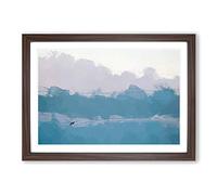 Lone Wolf in Abstract Framed Print | A2 Walnut Framed Wall Art | Ready to Hang | Abstract Animal Picture | Living Room Bedroom Lounge Office