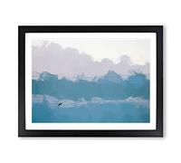 Lone Wolf In Abstract Modern Art Framed Print | A3 Black Framed Wall Art | Ready to Hang | Abstract Animal Picture | Living Room Bedroom Lounge Office