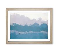 Lone Wolf In Abstract Modern Art Framed Print | A3 Oak Framed Wall Art | Ready to Hang | Abstract Animal Picture | Living Room Bedroom Lounge Office