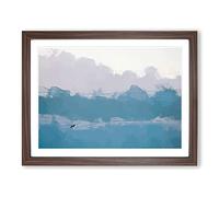 Lone Wolf In Abstract Modern Art Framed Print | A4 Walnut Framed Wall Art | Ready to Hang | Abstract Animal Picture | Living Room Bedroom Lounge Office