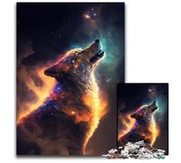 Lone Wolf in Space Adult Jigsaw Puzzles 1000 Pieces Puzzles for Adults Relax & Challenge, Colorful Home Decor Art, for Friends 50x75CM/19.68x29.52inch