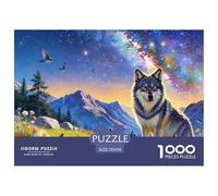 Lone Wolf in The Wilderness Jigsaw Puzzles for Adults Animal Puzzles 1000 Jigsaws Brain Challenge for Adults Gifts 70x50cm/1000pcs