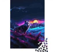 Lone Wolf Jigsaw Puzzle for Adults, 1000 Pieces, 38x26cm/1000pcs, New Year Hobby, Relaxing Home Time And January Evenings