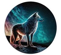 lone wolf Jigsaw Puzzles for Adults 1000 Piece round Jigsaw Puzzle Gift Premium 100% Recycled Board 26.5x26.5inch
