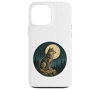 Lone Wolf Moon Cliff Vintage Engraved Outdoor Nature Badge Case for iPhone 13 Pro Max