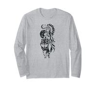 Lone Wolf Moon Howling Wolf Girl Wolves Howl Indian Native Long Sleeve T-Shirt