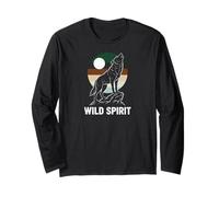 Lone Wolf Moon Howling Wolf Pack Head Wolves Howl Long Sleeve T-Shirt