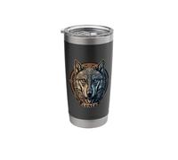 Lone Wolf Moon Howling Wolf Pack Head Wolves Howl Stainless Steel Insulated Tumbler