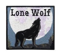 Lone Wolf Moon Patch | Motorcycle Animal Badge, Biker Sew On Patch, Motorcycle Jacket Iron On Motif, Wolves Back Patches - Finally Home