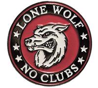 Lone Wolf No Club Metal Enamel Pin Badge Lapel Brooch Biker Outlaw