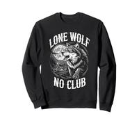 Lone Wolf, No Club. Vintage Style Motorcycle biker Sweatshirt