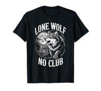 Lone Wolf, No Club. Vintage Style Motorcycle biker T-Shirt