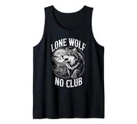 Lone Wolf, No Club. Vintage Style Motorcycle Biker Tank Top