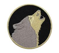 Lone Wolf Patch, Wolf Patch, Kids Rhymes Patch, Embroidered Iron on Sew on Patch Badge for Clothes etc. 7cm