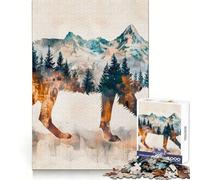 Lone Wolf Puzzle for Teenagers 1000 Pieces Sharp Brain Decompress Family Bond Birthday Idea (50x75cm)