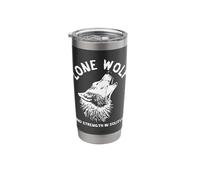 Lone Wolf Strength Solitude Wolf Howling Wildlife Animal Stainless Steel Insulated Tumbler