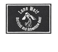 Lone Wolf Survival and Adventure Gear Patch Funny Mental Health Morale Humor Meme Embroidered Tactical Military Patches - Hook and Loop Fastener for Vest Bag Helmets