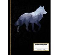 Lone Wolf Survives The Mountain Silhouette Art Composition Notebook: Stunning Composition College Ruled Lined Blank Notebook Perfect for People who love Wolves, Wolf. 7 x 10 inch.