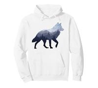 Lone Wolf Survives The Mountain Silhouette Art Pullover Hoodie