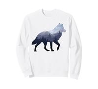 Lone Wolf Survives The Mountain Silhouette Art Sweatshirt
