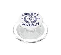 Lone Wolf University Brainrot Meme Alpha Wolf PopSockets PopGrip for MagSafe