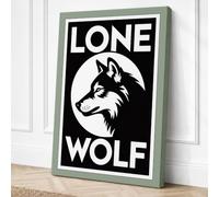 Lone Wolf Vintage Canvas Wall Art Print 30x20 Inch