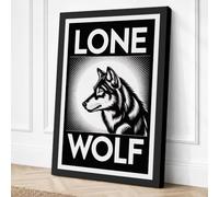 Lone Wolf Vintage Canvas Wall Art Print 30x20 Inch