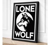 Lone Wolf Vintage Canvas Wall Art Print 30x20 Inch (76 x 51 cm)