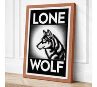 Lone Wolf Vintage Canvas Wall Art Print 36x24 Inch