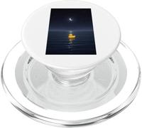 Lone Yellow Toy Duck at Sea Quiet Surreal Night Illustration PopSockets PopGrip for MagSafe
