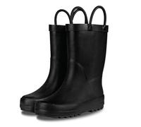 LONECONE Elementary Collection - Premium Natural Rubber Rain Boots with Matte Finish for Toddlers and Kids, Chalkboard Black, 2 Little Kid