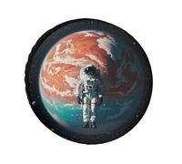 Lonely Astronaut 26 Inch Oxford Spare Tire Cover Travel Accessories Waterproof Dustproof for RV Jeep SUV Camper