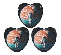 Lonely Astronaut Car Air Freshener, 3 Pcs Love form Hanging Air Freshener Cards, Long Lasting Fragrance Scented Cards for Car, Home, Office Gray-style