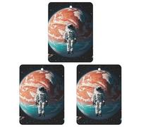 Lonely Astronaut Car Air Freshener, 3 Pcs Square Hanging Air Freshener Cards, Long Lasting Fragrance Scented Cards for Car, Home, Office White-style